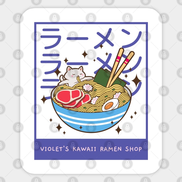 Violet's Ramen Shop Sticker by Space Cadet Tees